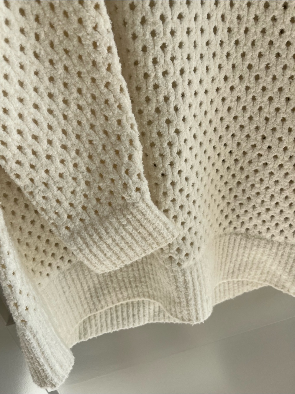NWOT Varley Grady Boucle Ivory Open-Knit Crewneck Sweater SMALL - Picture 10 of 11